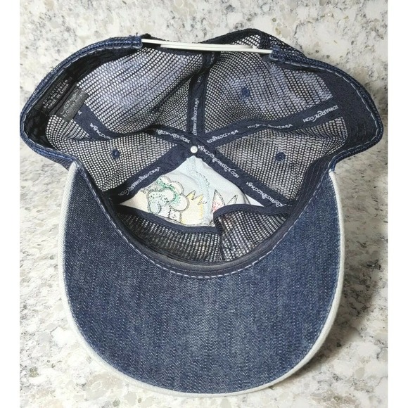 Don Ed Hardy Mesh Trucker Hat Cap True to My Love Two Tone Denim Gray Vintage - Picture 7 of 8